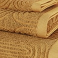thumbnail image 2 of Beautiful by Drew Barrymore 6-Piece Textured Bath Towel Set, Soft 100% Cotton, Amber Yellow, 2 of 5