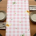 thumbnail image 5 of Table Runners 48 Inches Long Dress Scarves, Spring Farmhouse Kitchen/Dining Table Runner, Short Coffee Tablerunners, Bicycles Blossom Botanical Sunflowers Pink Plaid 13x48 Inch, 5 of 9