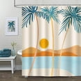 thumbnail image 2 of Abstract Boho Palm Tree Shower Curtain Mid Century Modern Tropical Decorative Bath Curtain 72 x 72 Inch Polyester Fabric Waterproof Bathroom Curtain with 12 Hooks, 2 of 6