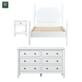 thumbnail image 4 of Walker Edison Vivienne Easy Assembly 3-Piece Solid Wood Bedroom Set with Twin Bed Frame, 1-Drawer Nightstand, and 6-Drawer Dresser - White, 4 of 11