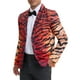 thumbnail image 4 of BLAZER DE FIESTA PARA HOMBRE INSPIRADOR CON ESTAMPADO ANIMAL, CHAQUETA LIGERA DE TRAJE CON SOLAPA EN S ROJO MARRÓN, 4 of 6