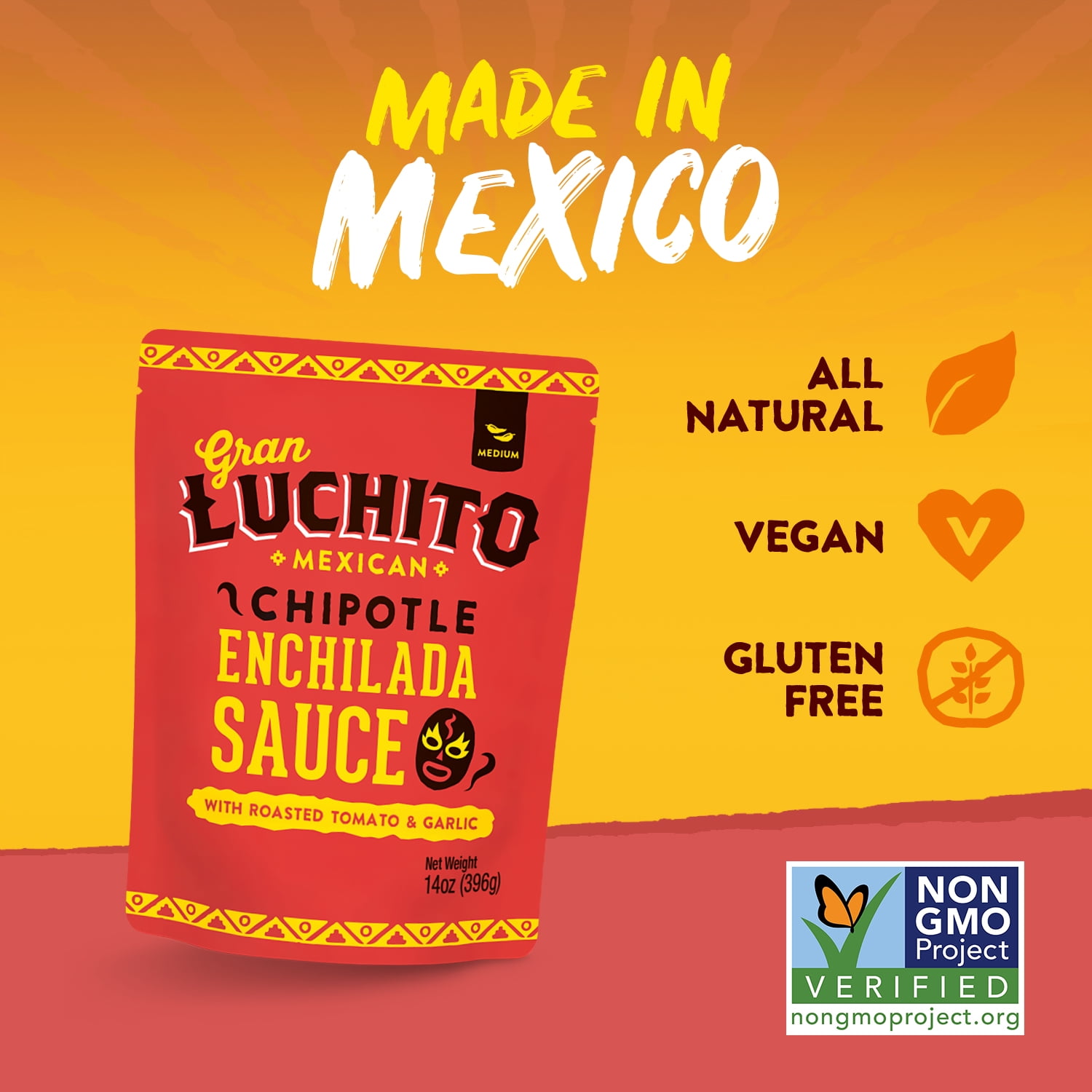 Gran Luchito Mexican Red Enchilada Sauce, 14 oz, Pouch