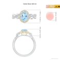 thumbnail image 5 of Angara Natural 1 Ct. Aquamarine with Diamond Halo Ring in 14K White & Yellow Gold for Women (Ring Size: 11.5), 5 of 10