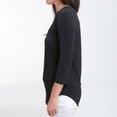 thumbnail image 4 of Elsie & Zoey Daisy Large 3/4 Sleeve V-Neck Black Tunic Blouse Set for Women, 4 of 6