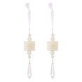 thumbnail image 2 of Dserhfy Faux Pearl Christmas Tree Ornaments Winter Faux Pearl Beaded Christmas Hanging Decoration with Faux Crystal Drop Pendant for Home Wedding Holiday Decor, 2 of 8