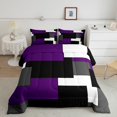thumbnail image 2 of Erosebridal Rectangle Geometry Bedding Comforter Set, Abstract Checkered Bedding Sets with Comforter, Chic Minimalst Reversible Down Comforter, Microfiber Bedroom Decoration, 2pcs, 2 of 8