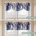 thumbnail image 4 of Purple Lavender Tie Up Valance Curtains for Windows, Kitchen Curtains Window Shades, Butterfly Flower Abstract Brush Artwork Light Filtering Roman Curtain Valances for Bedroom/Bathroom/Cafe 42"x18", 4 of 9