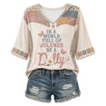 thumbnail image 2 of Women's Dolly Shirts Country Music Legend Versatile T Shirt Printed V Neck 3/4 Sleeve Casual Tops Graphic T‑Shirt L, 2 of 5