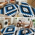 thumbnail image 6 of Aztec Southwest Washable Area Rugs 3'x5', Vintage Abstract Blue Black Geometric Rustic Low Pile Throw Living Room Rug Non-Slip Sturdy Edge Binding Carpet for Indoor Entryway Bedside Kitchen, 6 of 9