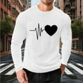 thumbnail image 6 of UVEASISHA Valentines Day Waffle Knit Shirts for Men Long Sleeve Heart Graphic Tees Big and Tall Casual Regular Fit T-Shirts Holiday Gifts White S, 6 of 9