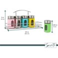 thumbnail image 6 of Servette Home Spice Rack with 5 Salt Pepper Shakers Retro Glass Spice Jars - Mix, 6 of 7