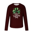 thumbnail image 4 of biudgviw Men's St.Patrick's Day Shirt Festival Print Soft Long Sleeve Graphic Tees Oversized Casual Crewneck Workout Top, 4 of 5