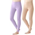 thumbnail image 3 of Sakmal Warm Fleece Lined Tights Women Gray 2 Pair Footless Leggings High Waisted Tight for Women, 3 of 4