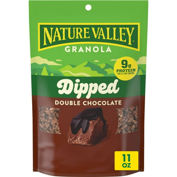 Nature Valley Granola, Dipped Double Chocolate, 9g Protein, Made with Whole Grain, 11 oz