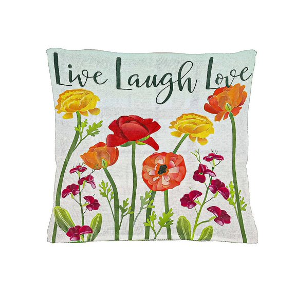 Home Decor Live Laugh Love Pillow Cover Interchangable 18 X 18 4Plc431