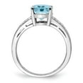 thumbnail image 2 of Primal Silver Sterling Silver Rhodium-plated Diamond and Light Swiss Blue Topaz Ring, 2 of 5