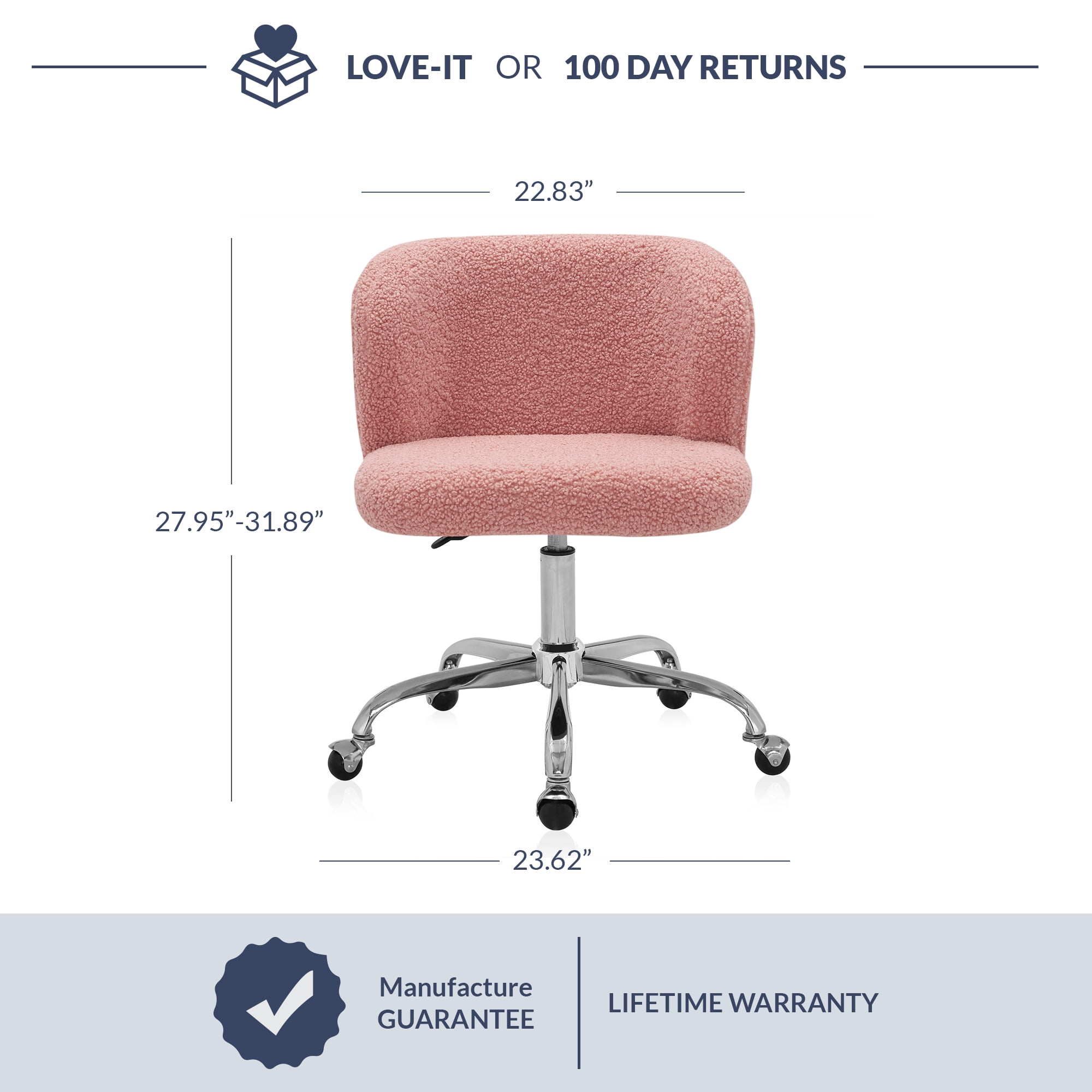 BELLEZE Modern Upholstered Boucle Desk Chair with Swivel