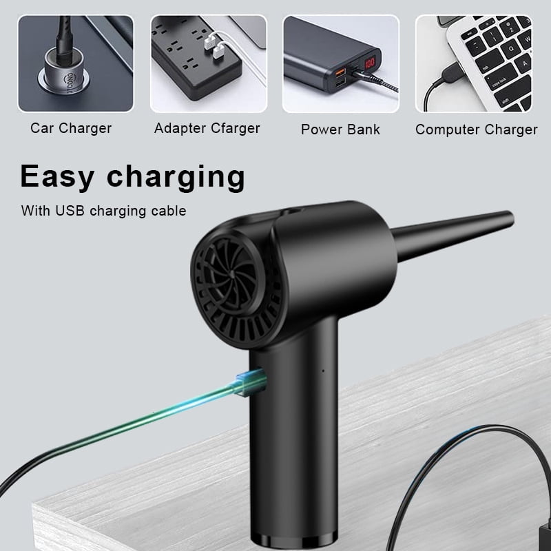 Compressed Air Duster, 2 in 1 Handheld Air Duster & Vacuum Cordless Rechargeable, 51000RPM, 5000-6000PA, 6000mAh, Electric Compressed Air Blower Vacuum Cleaner for Computer Keyboard PC Cleaning