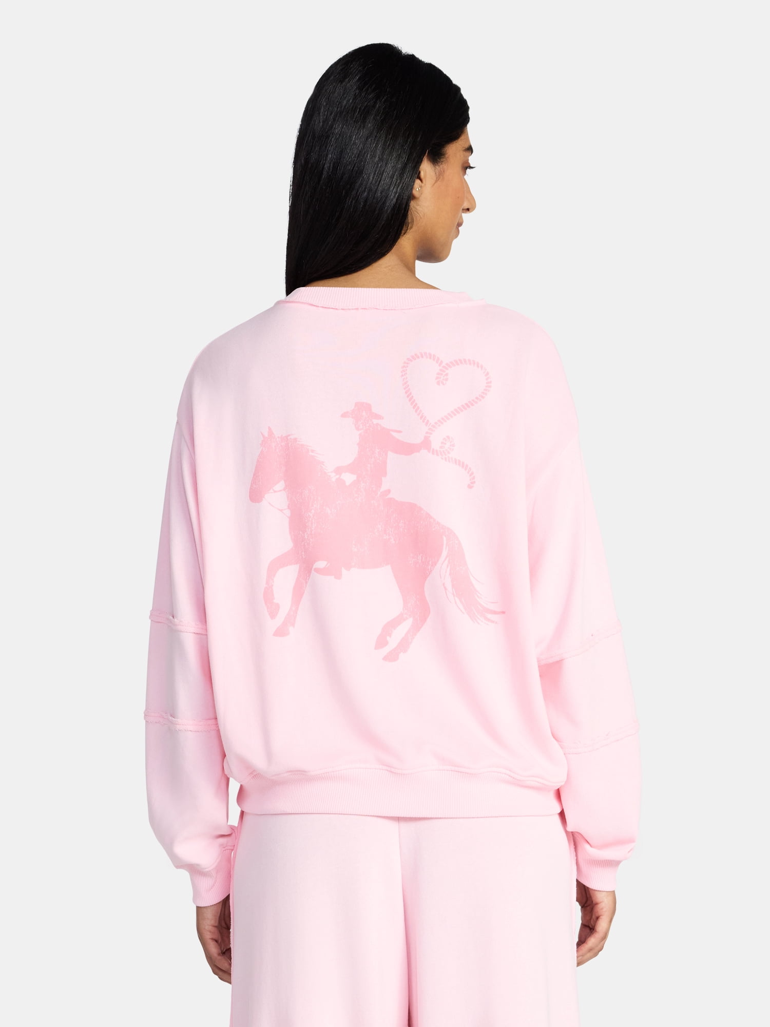 Valentine's Day Women's Heart Lasso Graphic Fleece Top from Way to Celebrate, Sizes S-XXXL