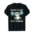 thumbnail image 1 of [Panda Gym T-Shirt] 1pc Panda Gym Humor T-Shirt | 100% Cotton, 220G, Crew Neck, Short Sleeve, All-Season Loose Fit Knit Fabric with Geometric Pattern, Digital Heat Transfer - Casual Weekend Wear, 1 of 6