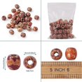 thumbnail image 4 of 100pcs Large Hole Printed Barrel Wooden Beads 16mm Mixed Jewelry Craft Making Loose Spacer Charm Wood Beads, 4 of 5