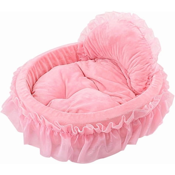 Lovely Princess PET Bed Butterfly Lace Cat and Dog bed (S, Pink)