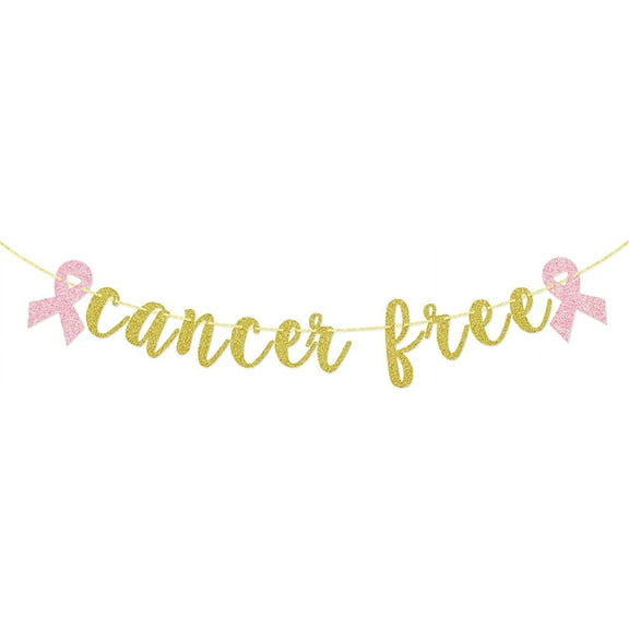 Cancer Free Glitter Banner, Cancer Survivor Decoration, Beat Cancer Party Garland, Cancer Ribbon Sign