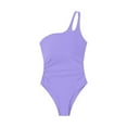 thumbnail image 4 of Feimerou One Shoulder One Piece Swimsuit for Women Tummy Control Bathing Suits Modest Full Coverage Keyhole Monokini Swimwear Valentines Day Gifts, 4 of 5