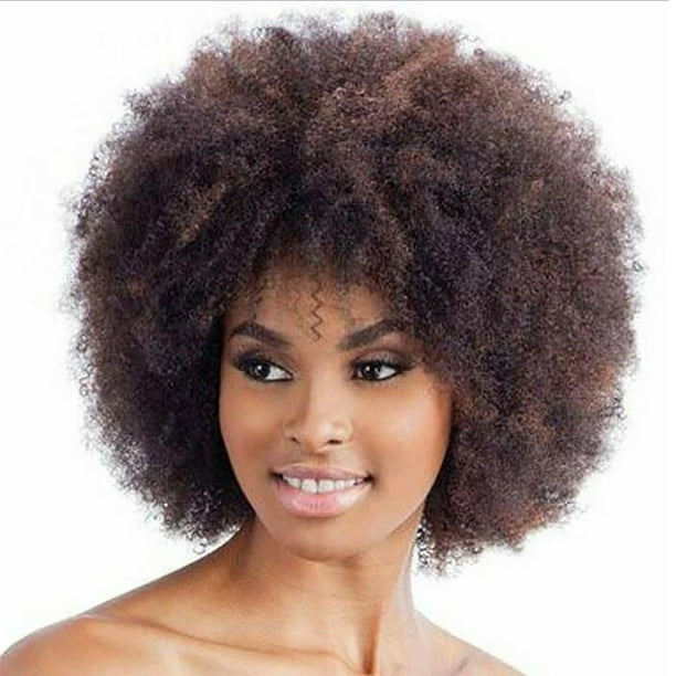 Daisyyozoid vente en gros brun synthétique bouclés perruques pour femmes  court Afro perruque afro-américaine naturelle 