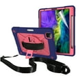 thumbnail image 7 of Dteck Case For iPad Pro 11" 2nd Generation Case with Screen Protector, Heavy Duty Shockproof Protective Cover with 360 Rotate Stand /Hand Strap/ Should Belt /Pencil Holder,Navy+Rose, 7 of 7
