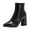Black, variant on KENZONS Women's Chunky High Heel Pointed Toe Ankle Boots, Fall Winter Warm Boots With Side Zipper (Black,9)