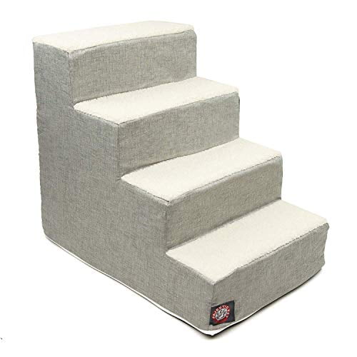 Majestic Pet Portable Pet Stairs Soft Sherpa Steps Foam Feeling Steps for Dogs & Cats Dog