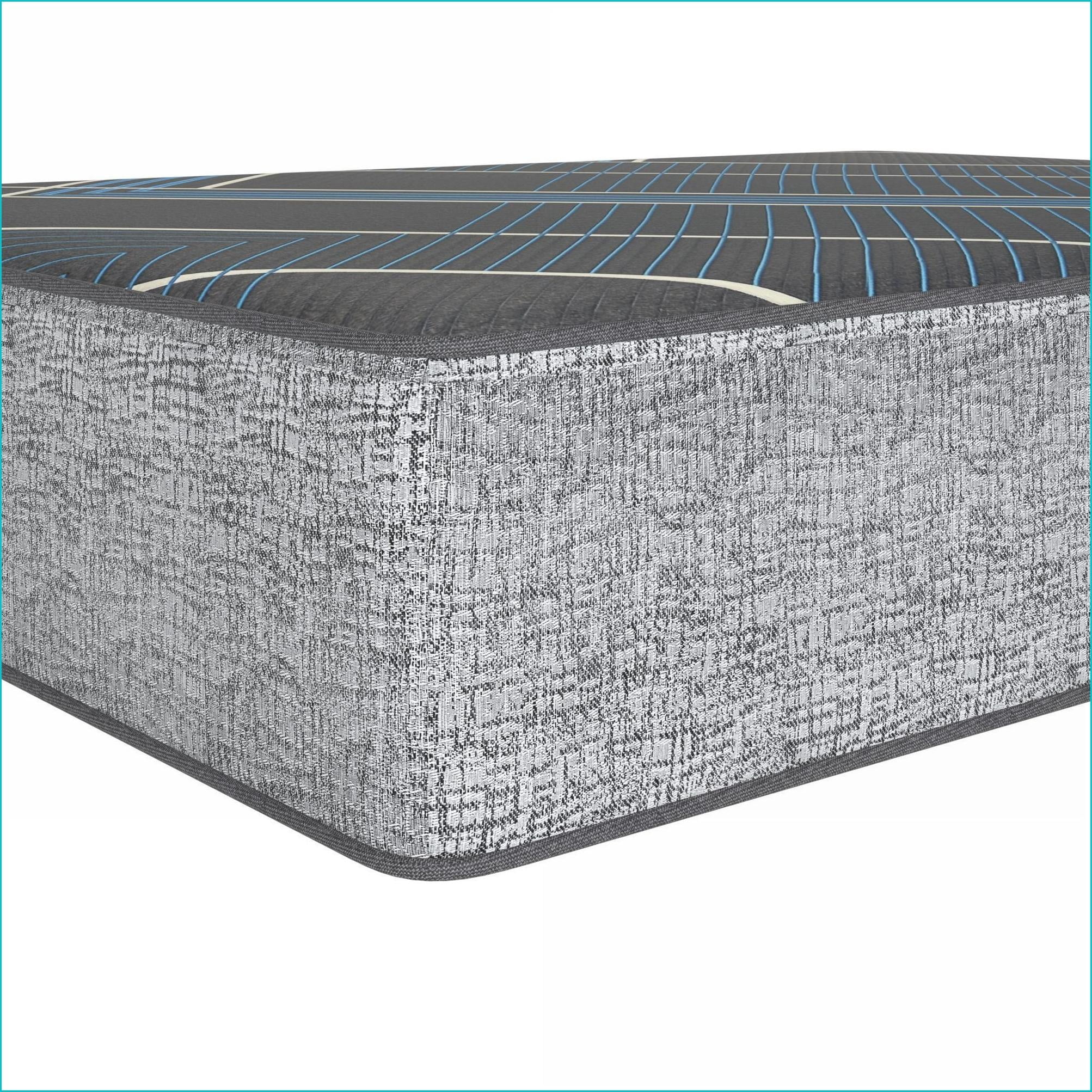 Mattresses by Restonic TempaGel 13” Smooth Top Plush Mattress, California King | Foam | Grey+Blue