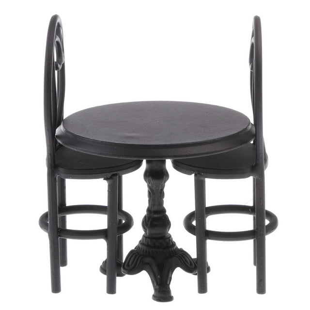1/12 Escalccesorios de Negro de Comedor Sillas Modelo Zulema Dollhouse Miniatures