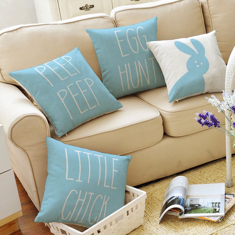 AVOIN Watercolor Carrots Easter Bunny Throw Pillow Cover Set Of 2, 12x20 Inch, Spring Decor For Sofa