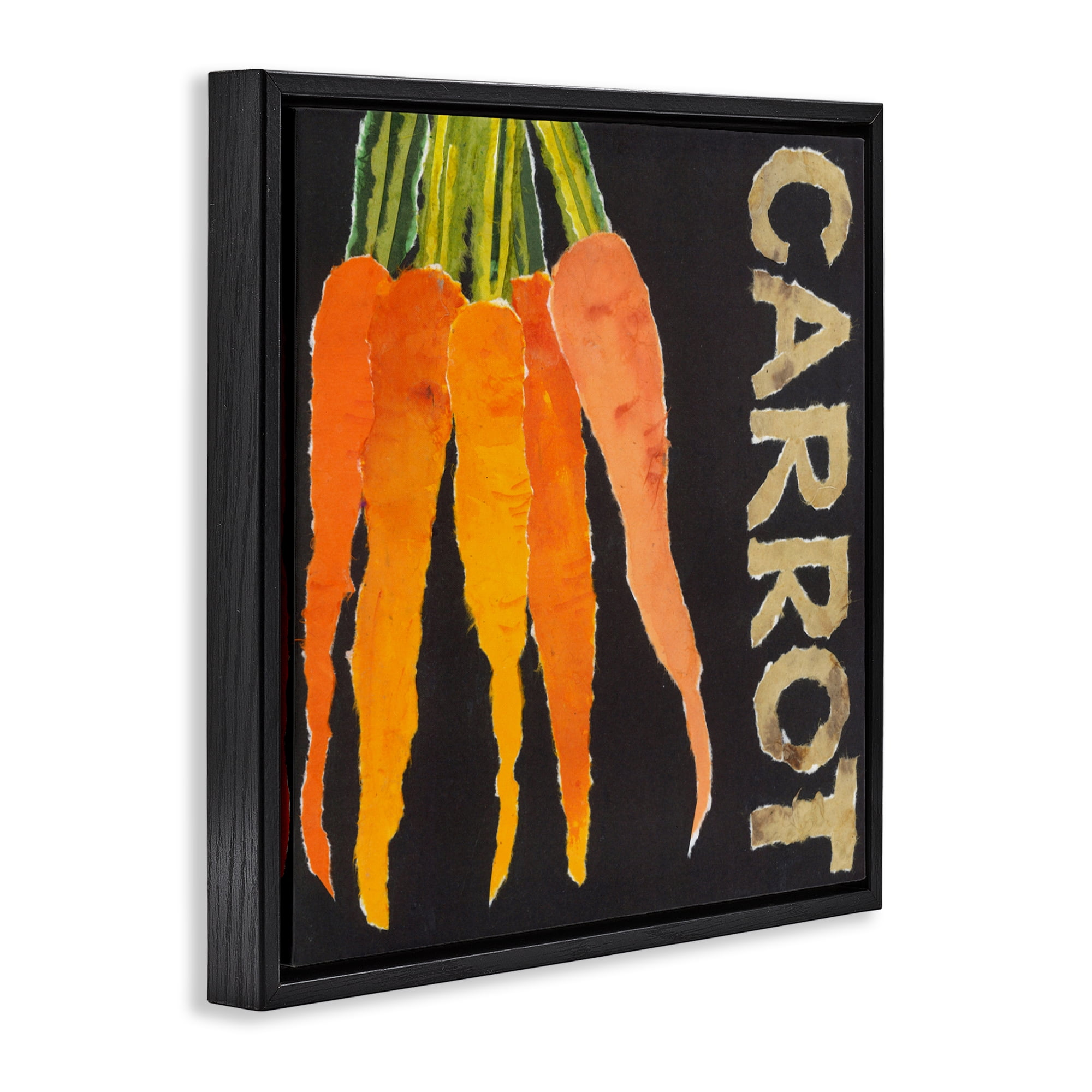 Stupell Industries Carrot Root Vegetable Black Framed Floater Canvas Wall Art, design by Nancy Overton
