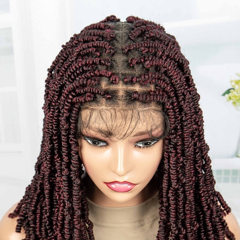 Twist Braided Wigs Full Double Lace Handmade Short Knotless  display picture 2