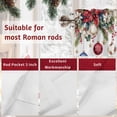 thumbnail image 7 of Valances for Windows Red Poinsettia Berry Christmas Bells Rod Pocket Short Curtain for bathroom living room bedroom Xmas Pine Cones Leaves 1 Panel 42x12in, 7 of 7