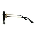 thumbnail image 4 of Floral Rhinestone Jewel Pin Hinge Metal Arms Square Luxury Diva Sunglasses All Black, 4 of 4