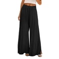 thumbnail image 5 of Women's Pants Fashion Casual Pants For Women Summer High Waist Wide Leg Floral Casual Cotton Casual, 5 of 5