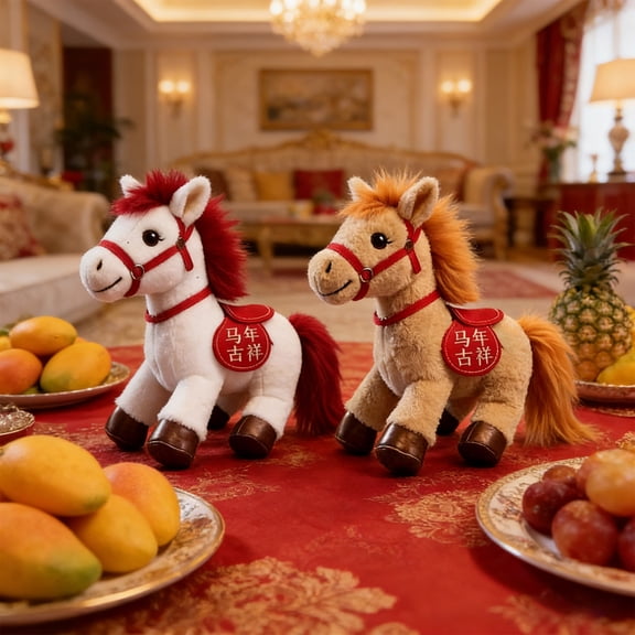 Mascot Pony Plush Toy, Brand Mascot Stuffed Animal Horse, Soft Plushie for Team Spirit, Promotional Gift and Fan Merchandise(M)