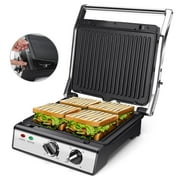 Aigostar Panini Press Grill with Removable Plates,  4 Slices