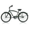 thumbnail image 2 of Wonder Wheels 26" Beach Cruiser Coaster Brake Single Speed Bicycle, Bike, Black Spokes One Piece Crank Alloy Matte Army Green Rims 36H W/ Fenders - Matte Army Green, 2 of 6