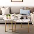 thumbnail image 3 of COSIEST Nesting Coffee Table Set of 2, Round Side Tables for Living Room, Space-Saving Design, 3 of 7
