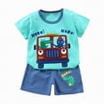 thumbnail image 4 of Gibobby Toddler Boy Summer Tropical Printed Short Sleeve T-Shirt Elastic Shorts 2Pc Casual Outfit Soft Comfortable Clothes for Twins 6M 12M 18M 24M 1T‑6T Kids Running Wear(3-4 Years,Mint Green), 4 of 4