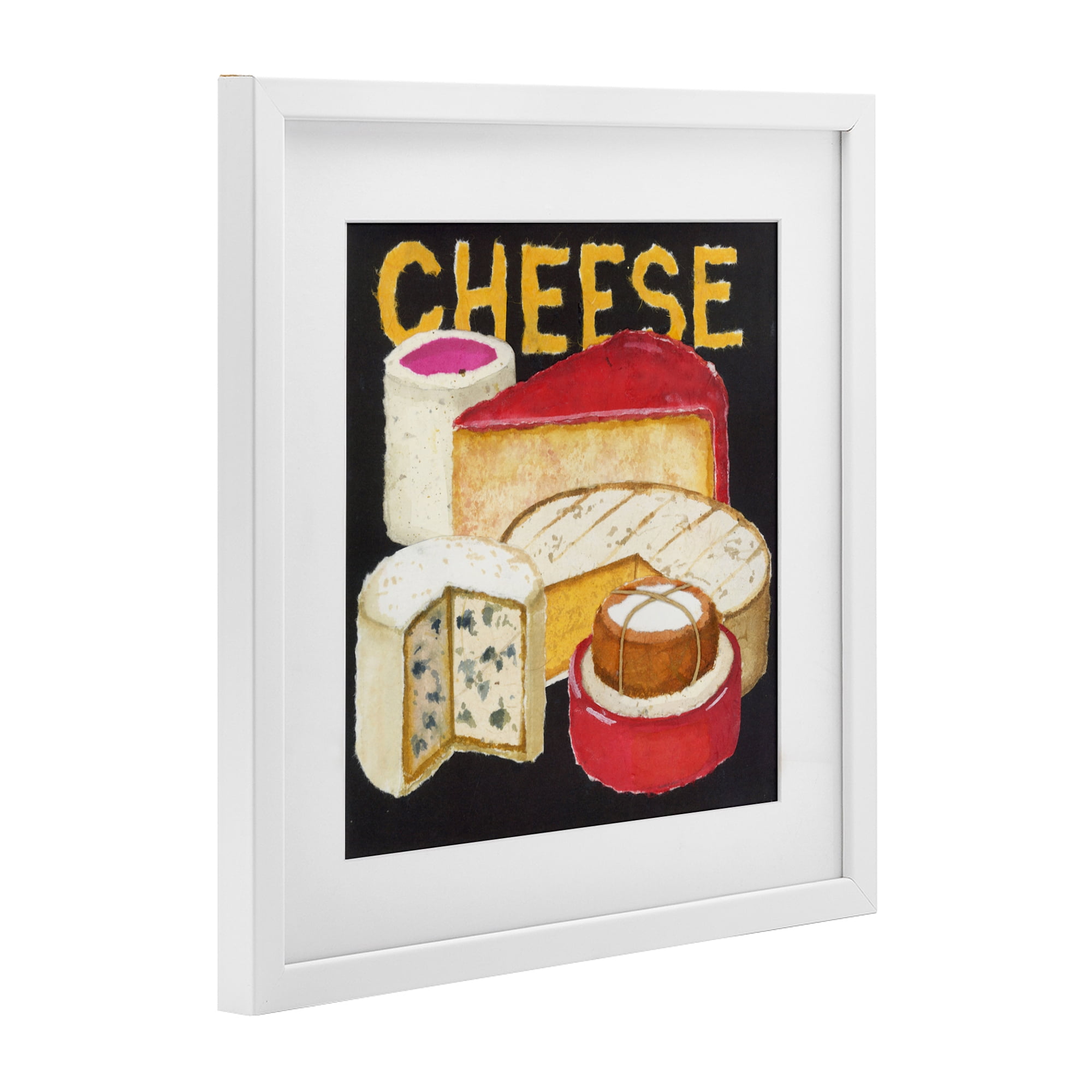Stupell Industries Assorted Cheese Wheels White Framed Print Under Glass, design by Nancy Overton
