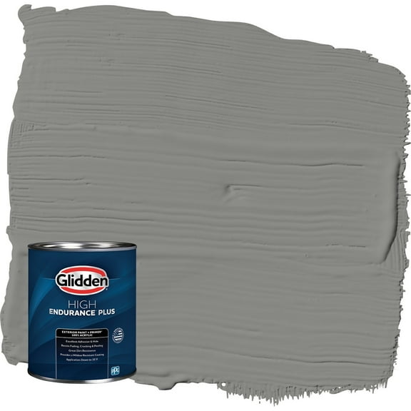 Glidden HEP Downpour / Grey Semi-Gloss Exterior Paint with Primer, 1 Quart