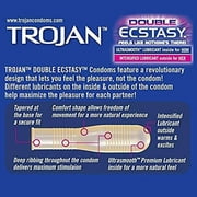 TROJAN Double Ecstasy Lubricated Latex Condoms, 10 ea (Pack of 2)