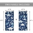thumbnail image 4 of Cartoon Kids Blue Grey Dinosaur Curtains 42Wx63H Inch Rod Pocket Boys Cute Dino Safari Wildlife Child Funny Animal Palm Tree Printed Living Room Bedroom Window Drapes Treatment Fabric 2 Panel, 4 of 4