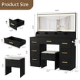 thumbnail image 3 of M optimized Vanity Desk with Mirror and Lights, Makeup Vanity Desk, 3 Lighting Modes Adjustable Brightness, Vanity Table with Power Outlet & 7 Drawers, for Dressing Room Bedroom, 3 of 9